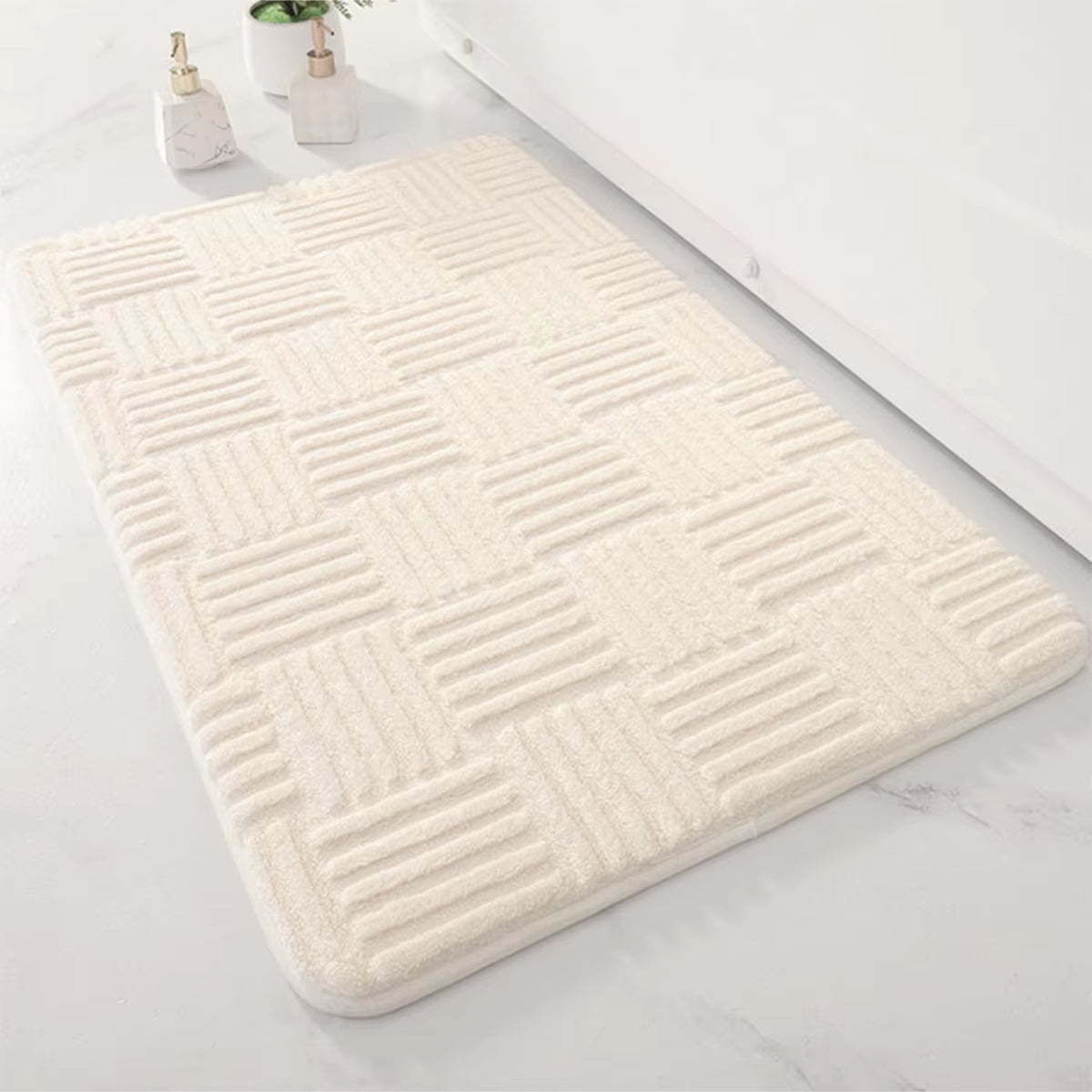 Thickened Bathroom Absorbent Mat Non-Slip Durable Toilet Anti-Slip Mat Decorative Door Mat Dirt-Resistant Entrance Mat