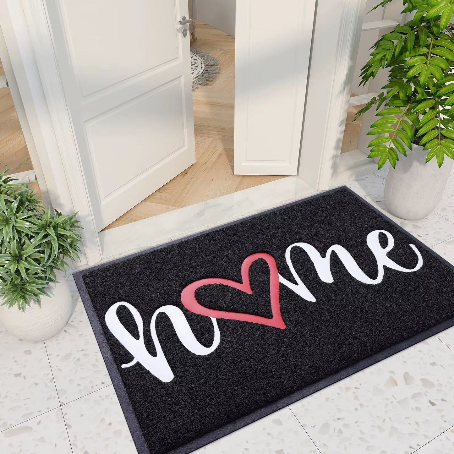 Welcome Entrance Lettered PVC Door Mat Indoor Non Slip Rubber Door Mat Dirt Trap Absorbent Door Mat Washable Floor Mat