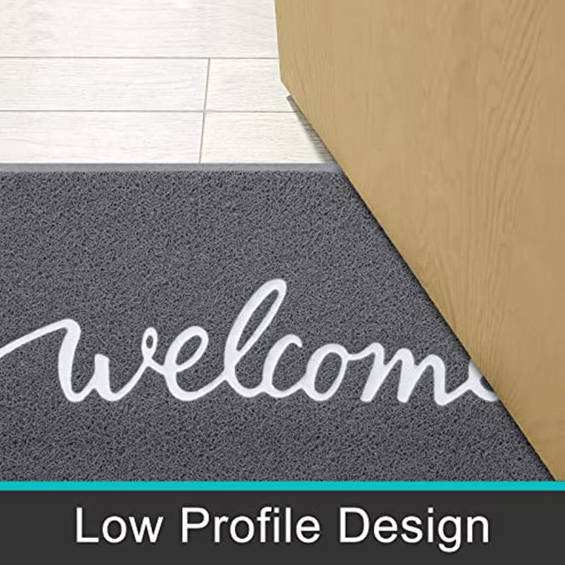 Welcome Entrance Lettered PVC Door Mat Indoor Non Slip Rubber Door Mat Dirt Trap Absorbent Door Mat Washable Floor Mat