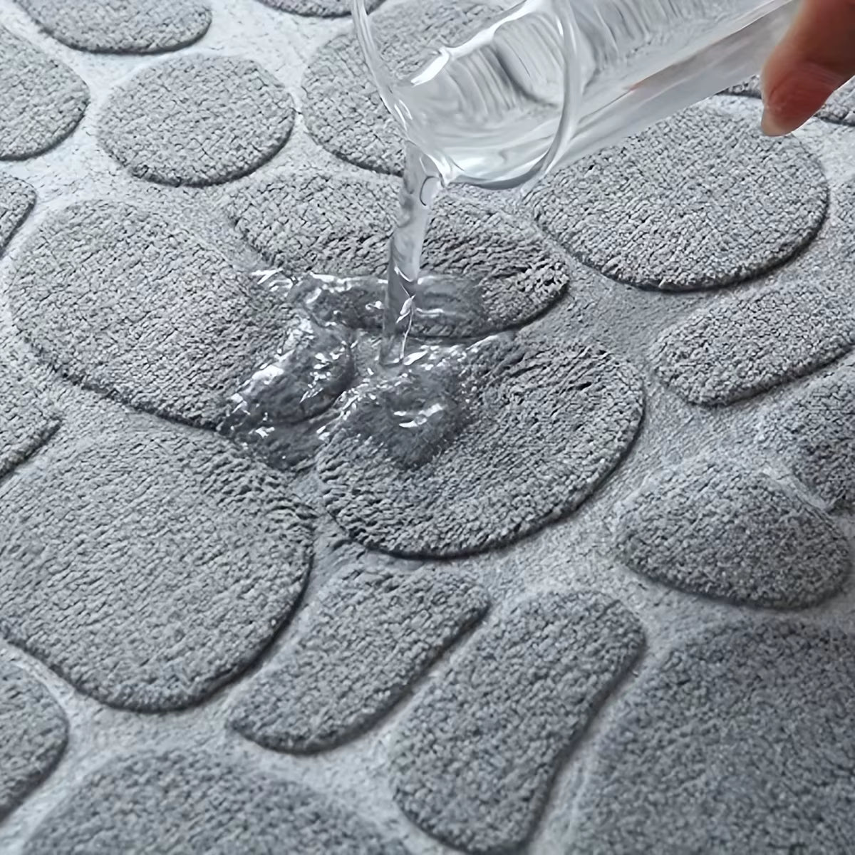 Shower Room L-Shaped Embossed Absorbent Foot Mat Furry Bathroom Floor Mat Thick Non-Slip Bathroom Mat Entrance Mat