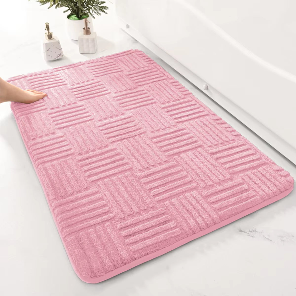 Thickened Bathroom Absorbent Mat Non-Slip Durable Toilet Anti-Slip Mat Decorative Door Mat Dirt-Resistant Entrance Mat