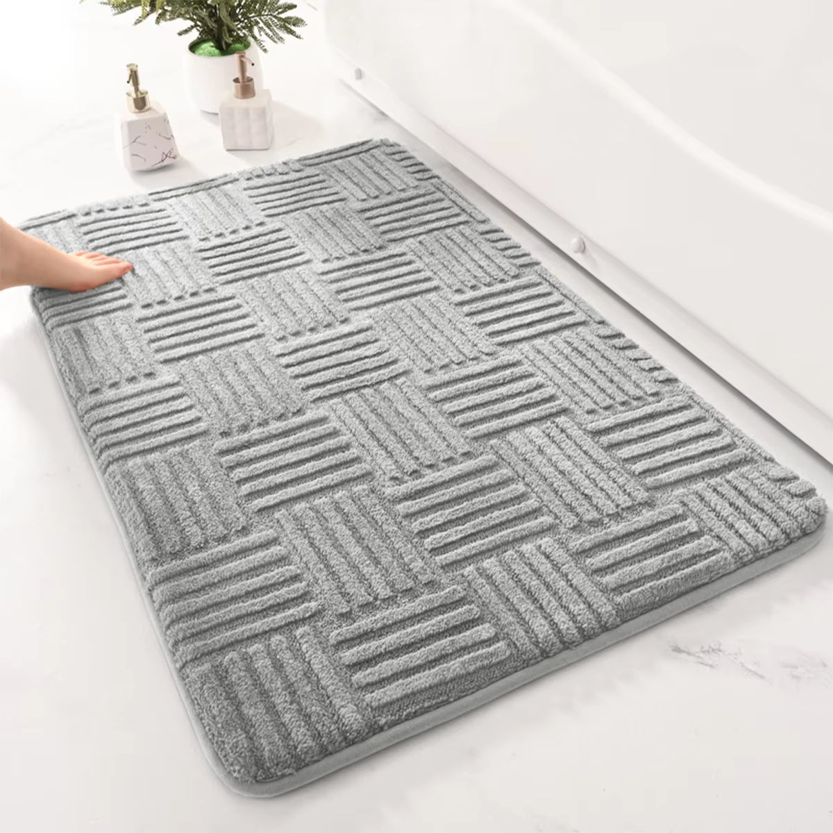 Thickened Bathroom Absorbent Mat Non-Slip Durable Toilet Anti-Slip Mat Decorative Door Mat Dirt-Resistant Entrance Mat