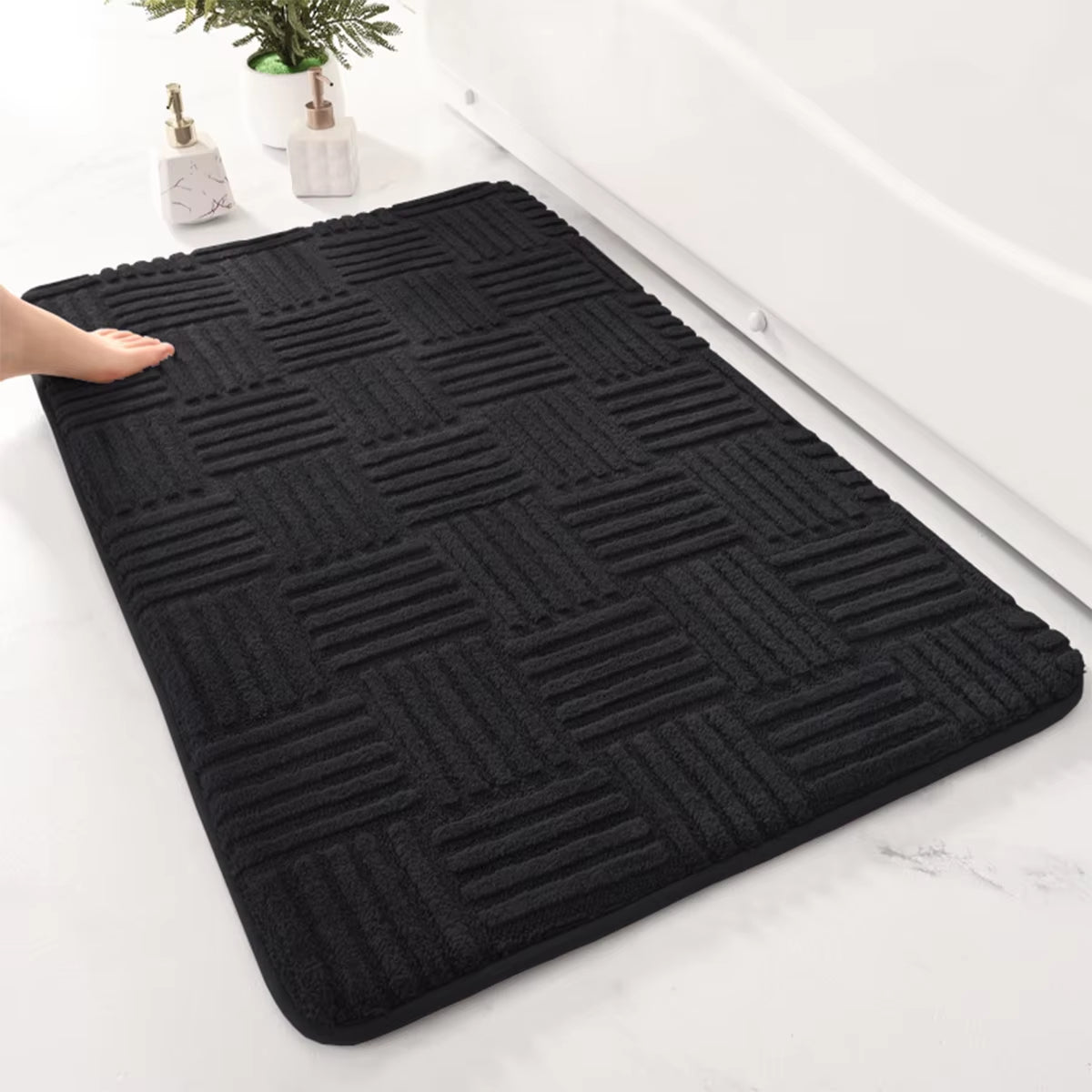 Thickened Bathroom Absorbent Mat Non-Slip Durable Toilet Anti-Slip Mat Decorative Door Mat Dirt-Resistant Entrance Mat