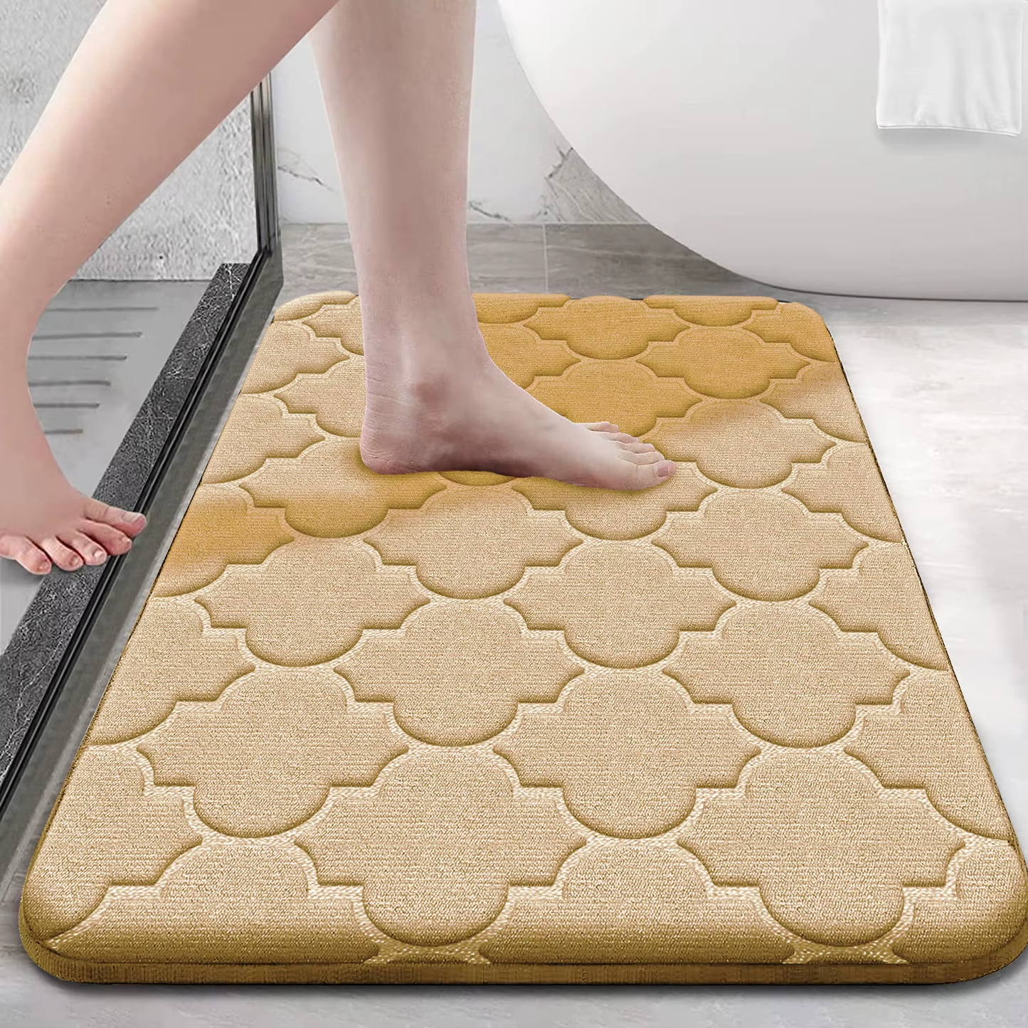 Premium Coral Velvet Bath Mat - Super Absorbent Anti-Slip Floor Mat