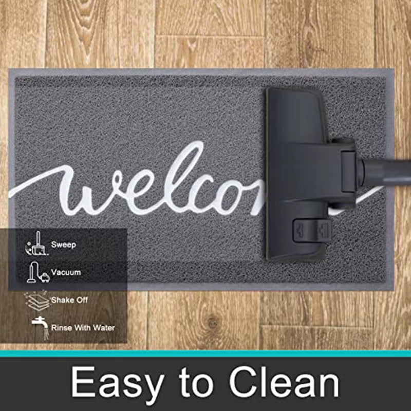 Welcome Entrance Lettered PVC Door Mat Indoor Non Slip Rubber Door Mat Dirt Trap Absorbent Door Mat Washable Floor Mat