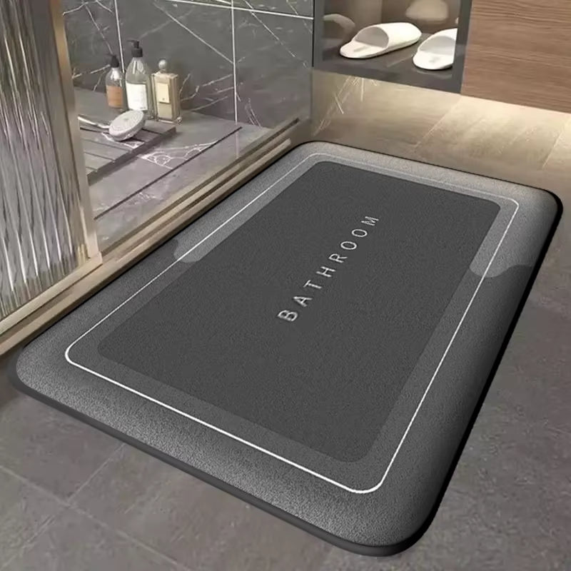 Thickened Bathroom Absorbent Mat Simple Door Dirt-Resistant Mat Home Kitchen Mat Quick-Drying Foot Mat Non-Slip Entry Mat