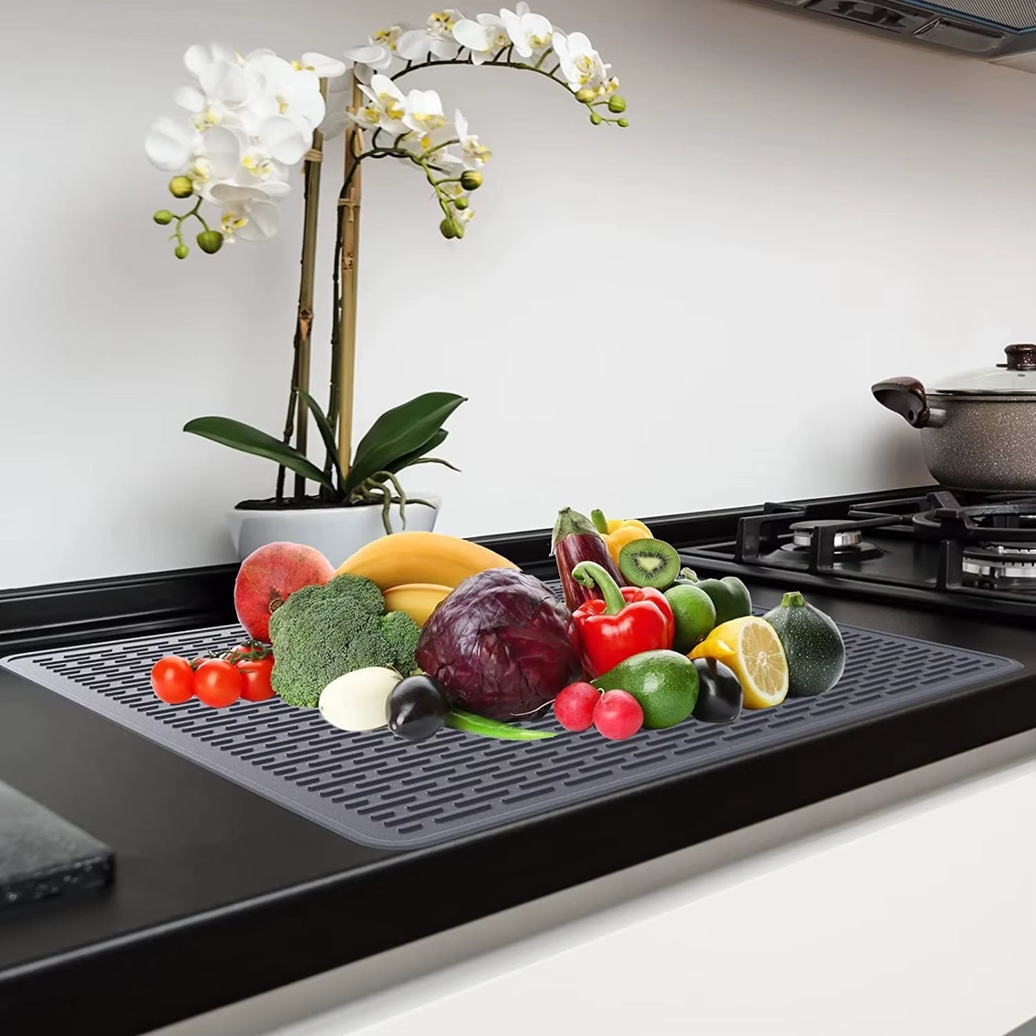 Stove Silicone Mat, Sink Mat, Electric Stove Top Cover, Personal Tablecloth, Electric Stove Insulation Mat, Drying Mat, Kitchen