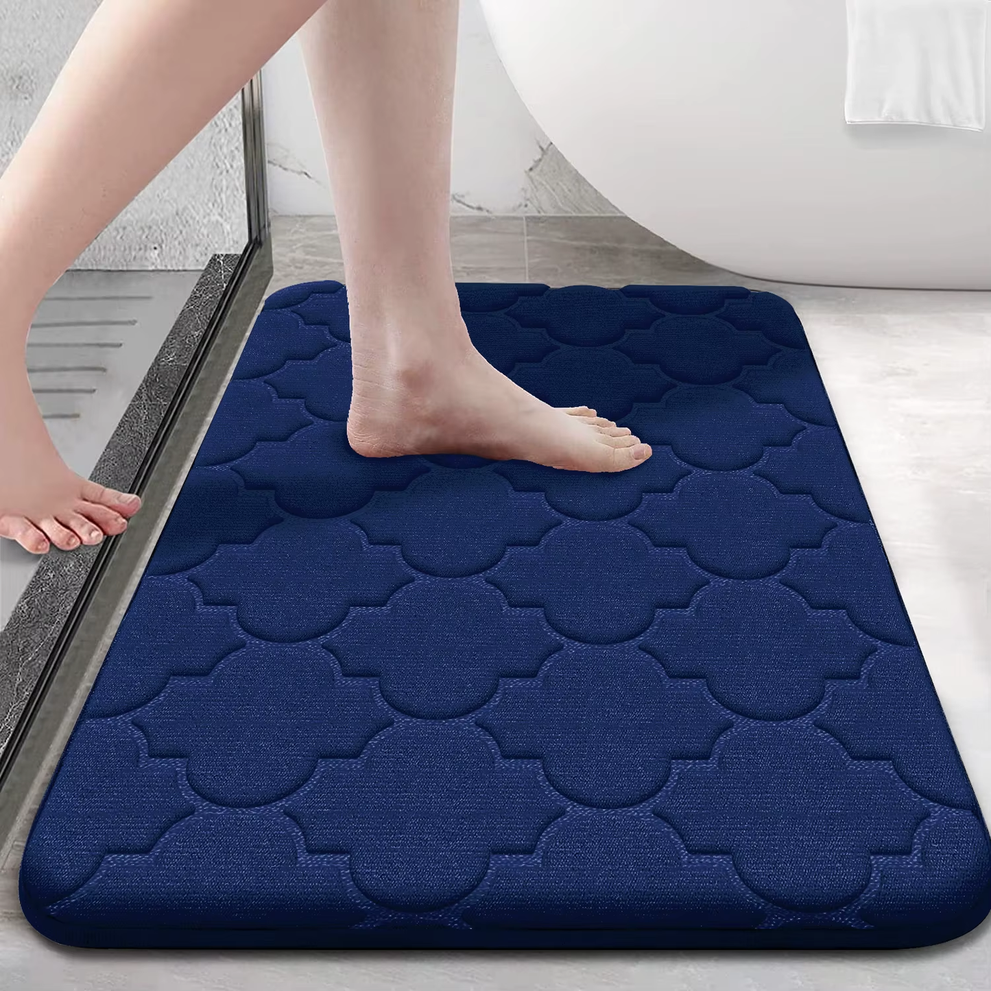Premium Coral Velvet Bath Mat - Super Absorbent Anti-Slip Floor Mat