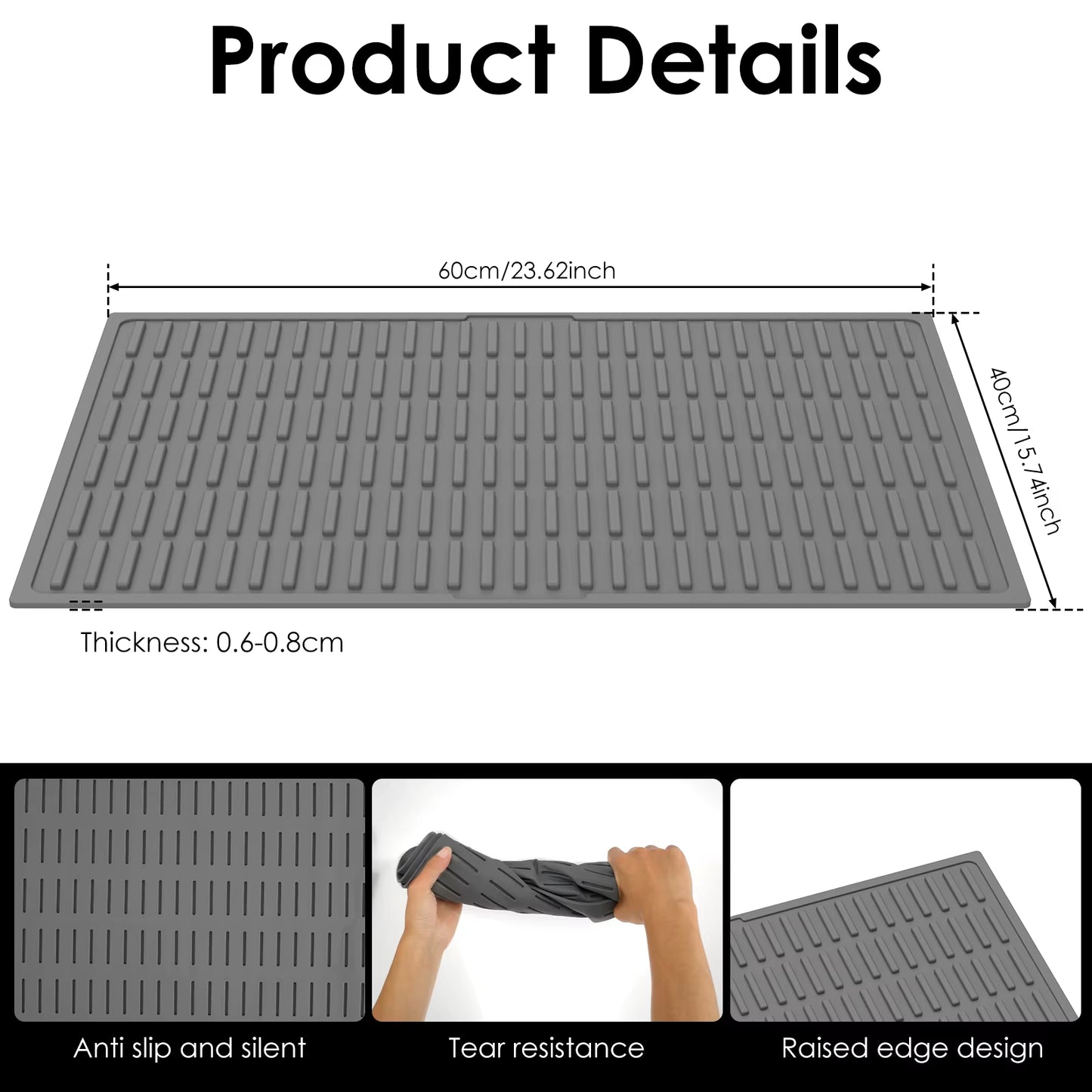 Silicone Cat Litter Mat 60X40Cm Waterproof Kitty Litter Trapping Mat Nonslip under Litter Box Mat Pet Clean Supplies Feeding Pad