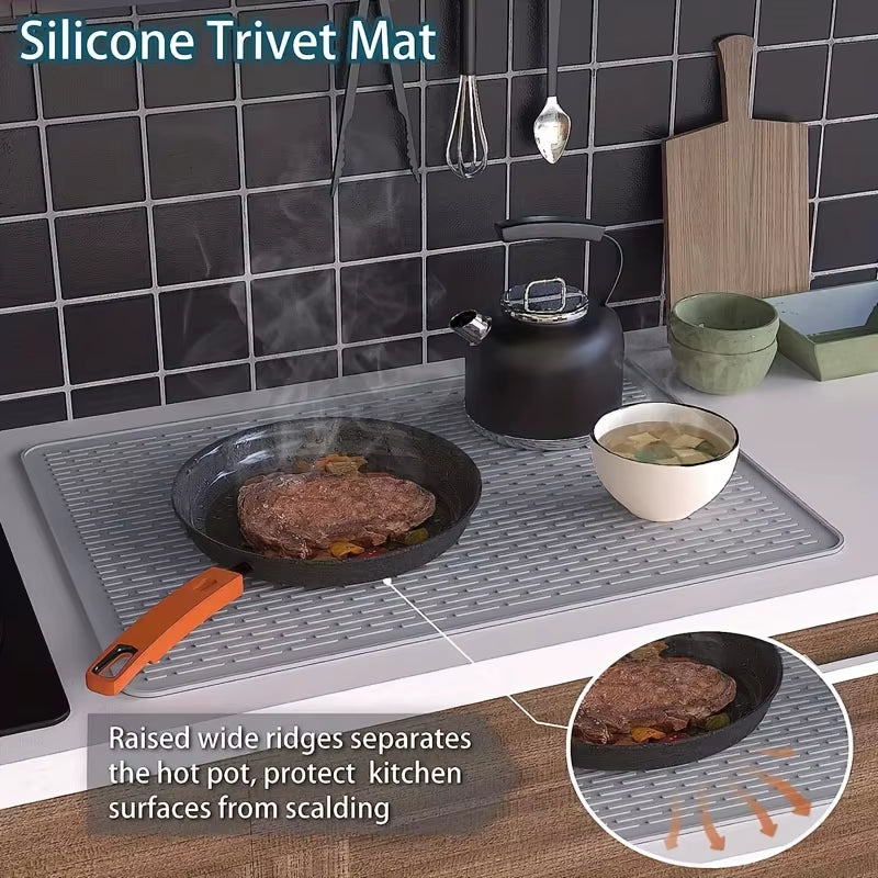Stove Silicone Mat, Sink Mat, Electric Stove Top Cover, Personal Tablecloth, Electric Stove Insulation Mat, Drying Mat, Kitchen