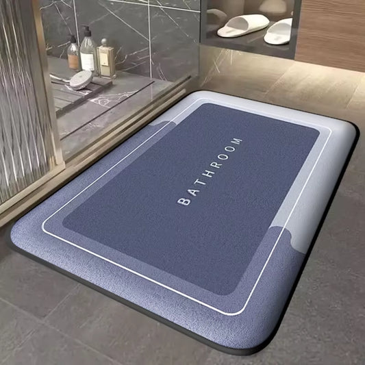 Thickened Bathroom Absorbent Mat Simple Door Dirt-Resistant Mat Home Kitchen Mat Quick-Drying Foot Mat Non-Slip Entry Mat