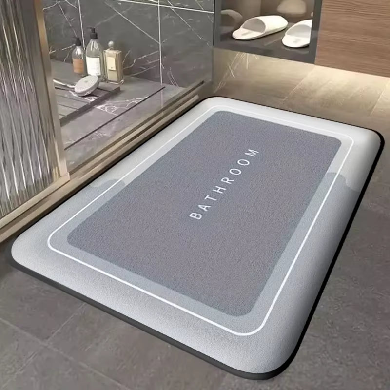 Thickened Bathroom Absorbent Mat Simple Door Dirt-Resistant Mat Home Kitchen Mat Quick-Drying Foot Mat Non-Slip Entry Mat